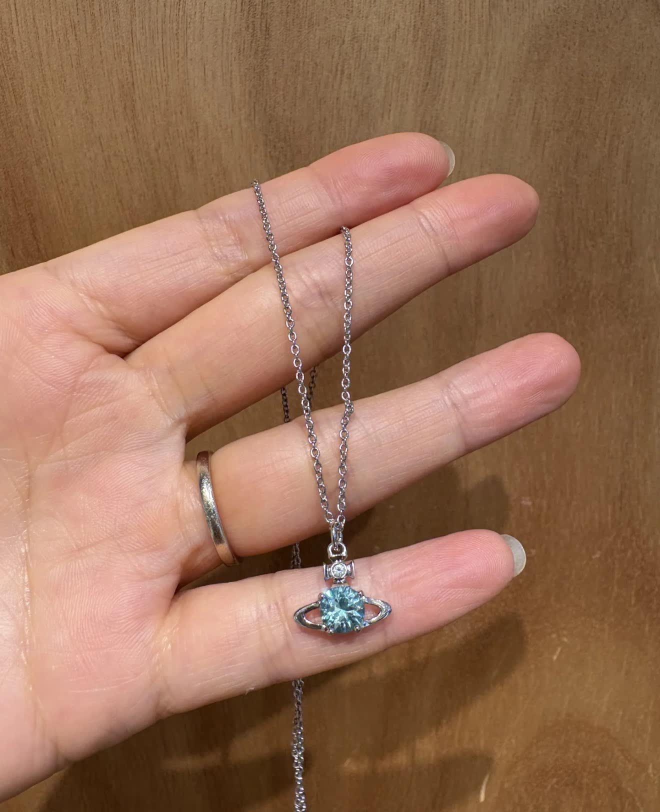 Vivienne Westwood Venus Blue Diamond Pendant Necklace